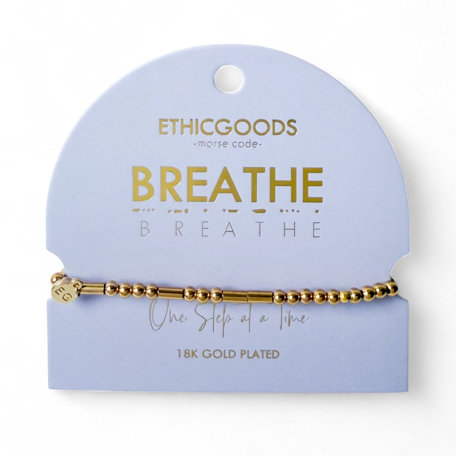 Morse Code Gold Waterproof Beaded Bracelet | BREATHE – ETHICGOODS