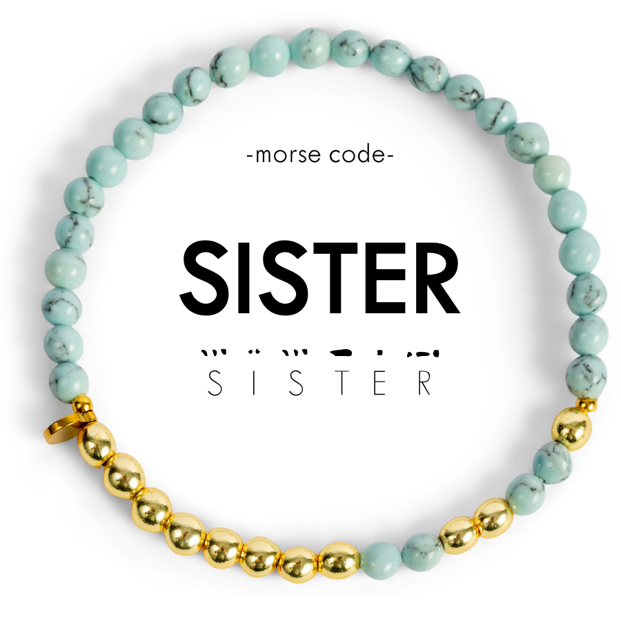 Personalized Sister Bracelet with Sister Quote and Charms