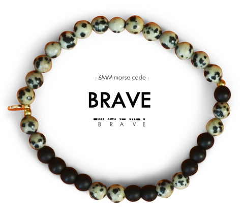 6mm Morse Code Bracelet Extended | BRAVE