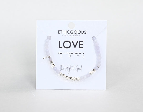 Silver Morse Code Bracelet | LOVE