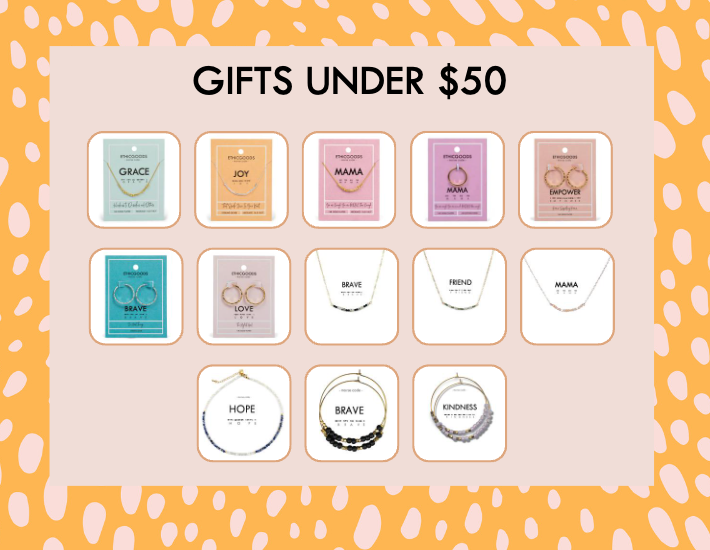 Gifts Under $50 - Necklaces, Earrings, and Rings