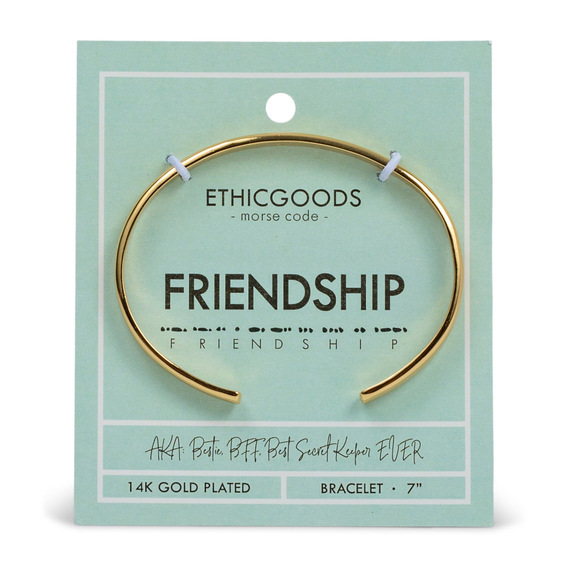 CLASSIC GOLD Morse Code Cuff Bracelet - Stamped | FRIENDSHIP