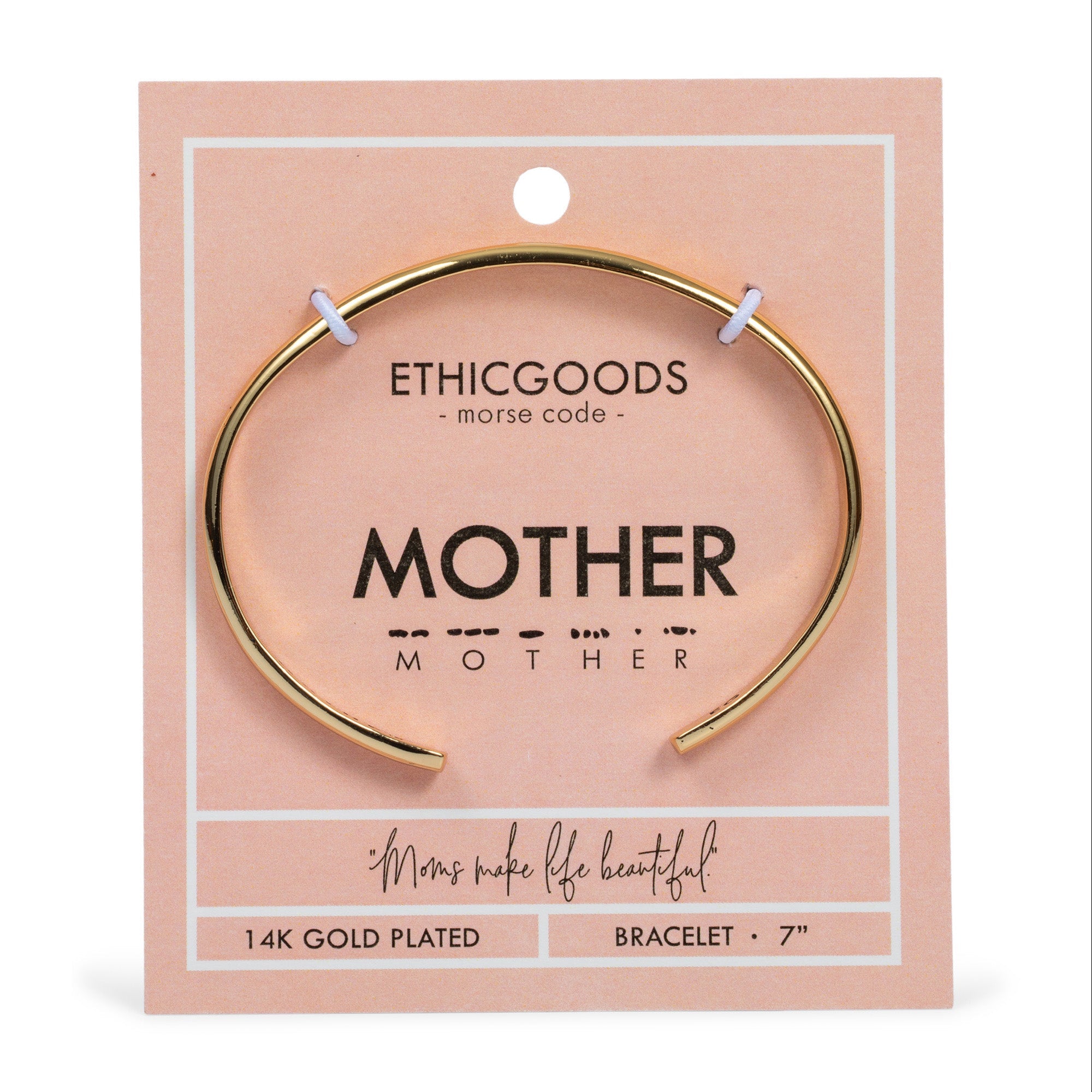 CLASSIC GOLD Morse Code Cuff Bracelet - Stamped | MOTHER