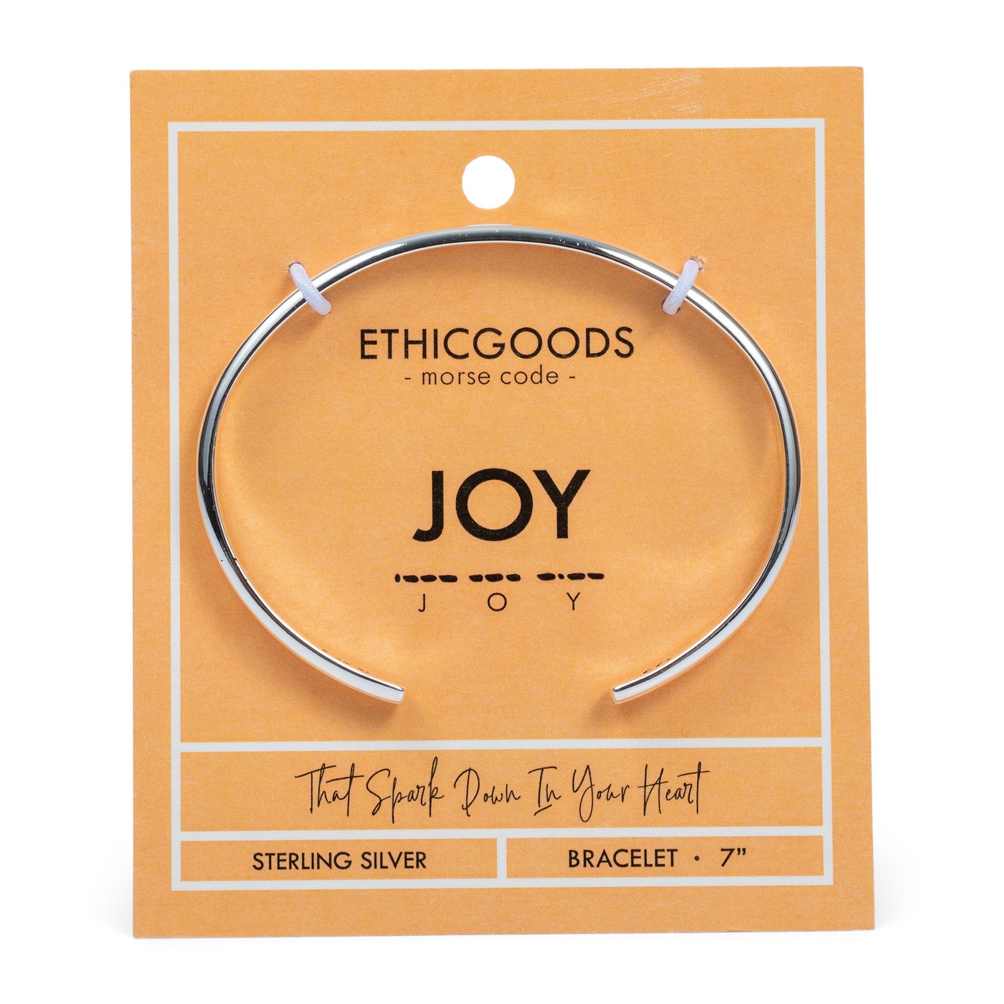 CLASSIC GOLD Morse Code Cuff Bracelet - Stamped | JOY - Silver