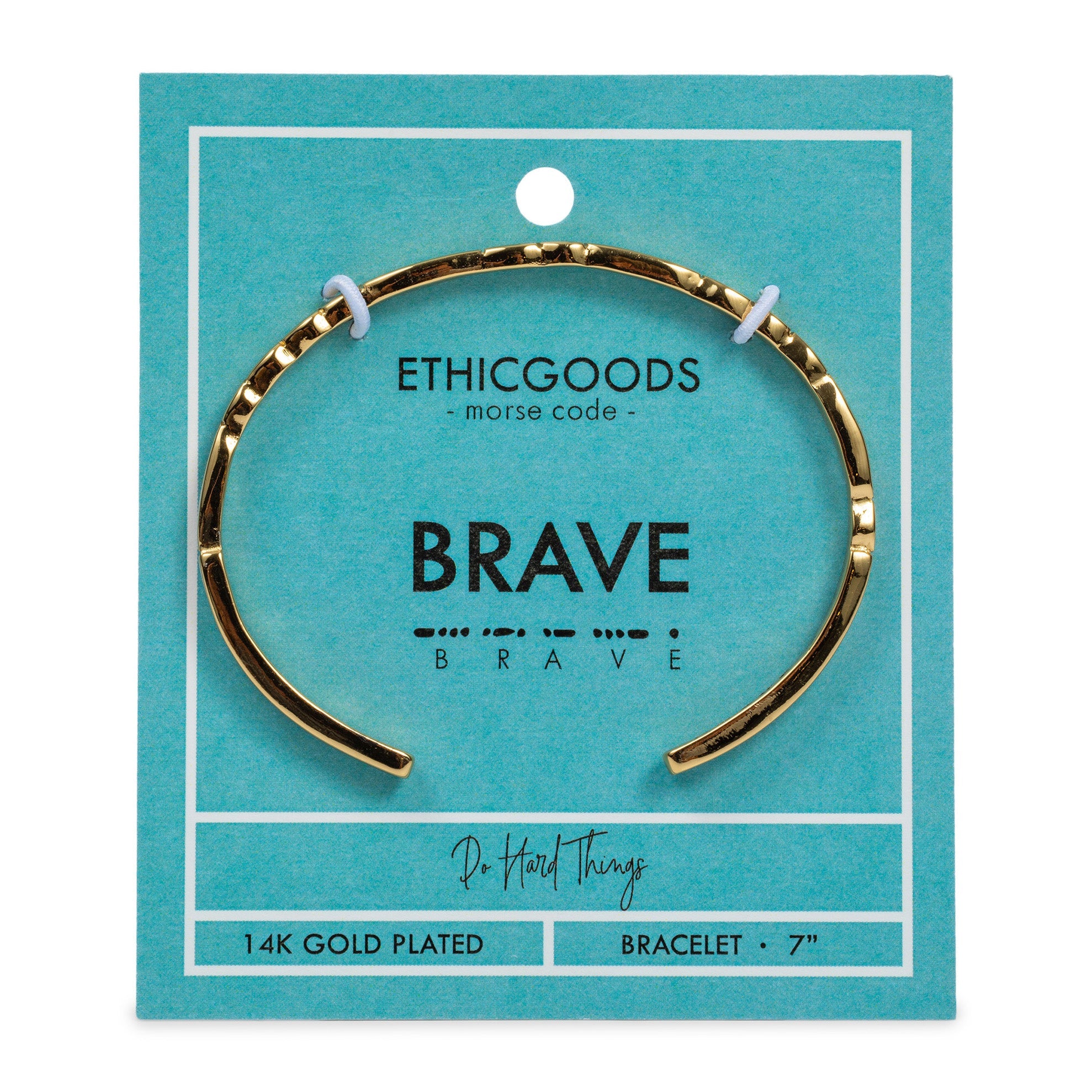 CLASSIC GOLD Morse Code Cuff Bracelet - Patterned | BRAVE