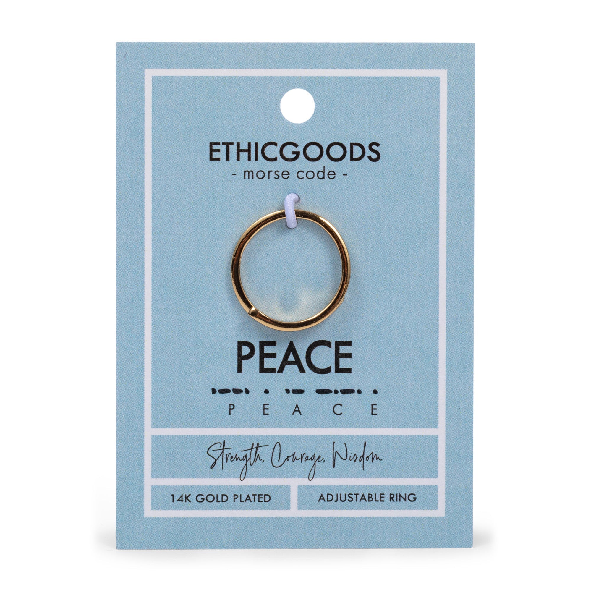 CLASSIC GOLD Morse Code Ring - Stamped | PEACE