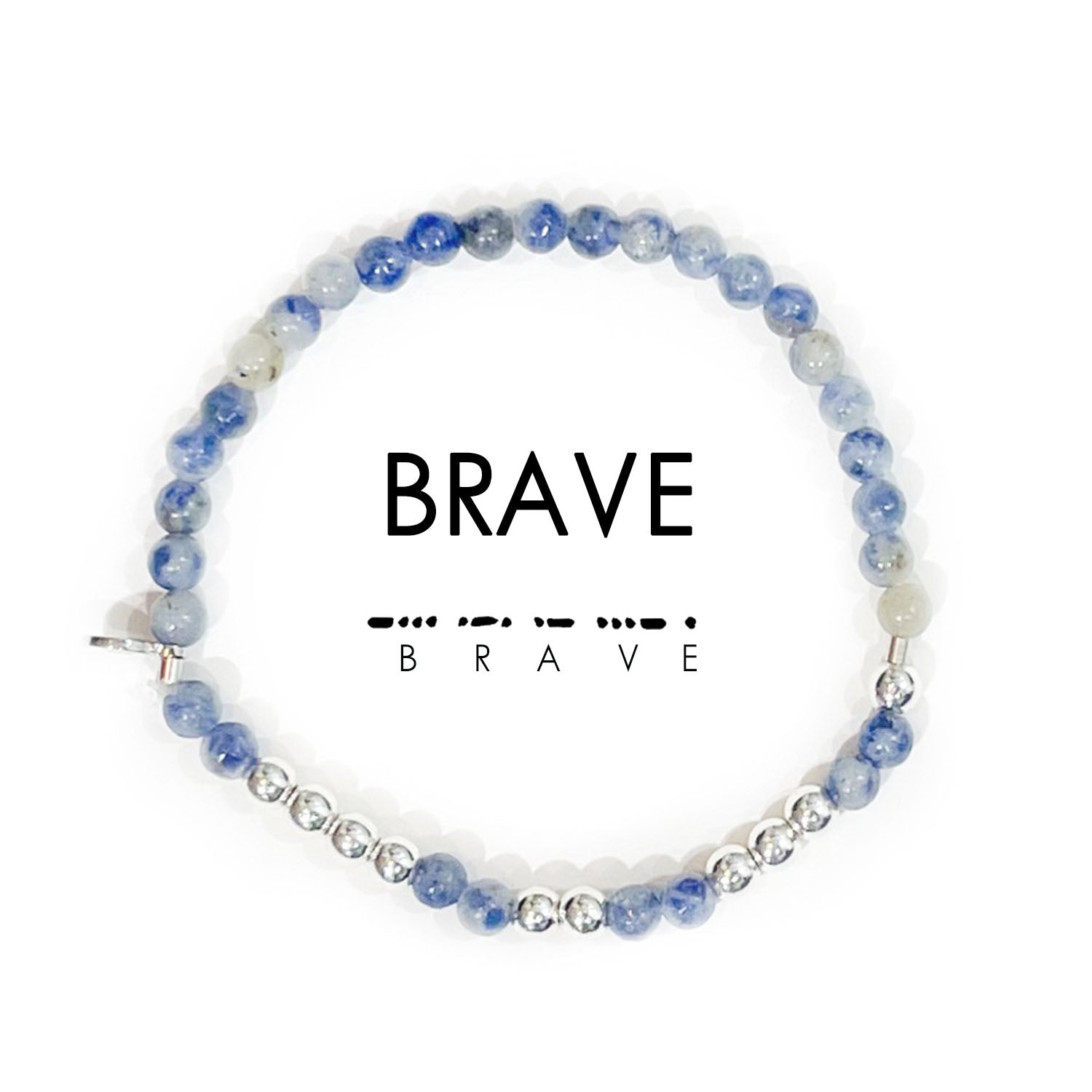 Blue Howlite Beaded Crown Jewel Bracelet with Silver Spacers