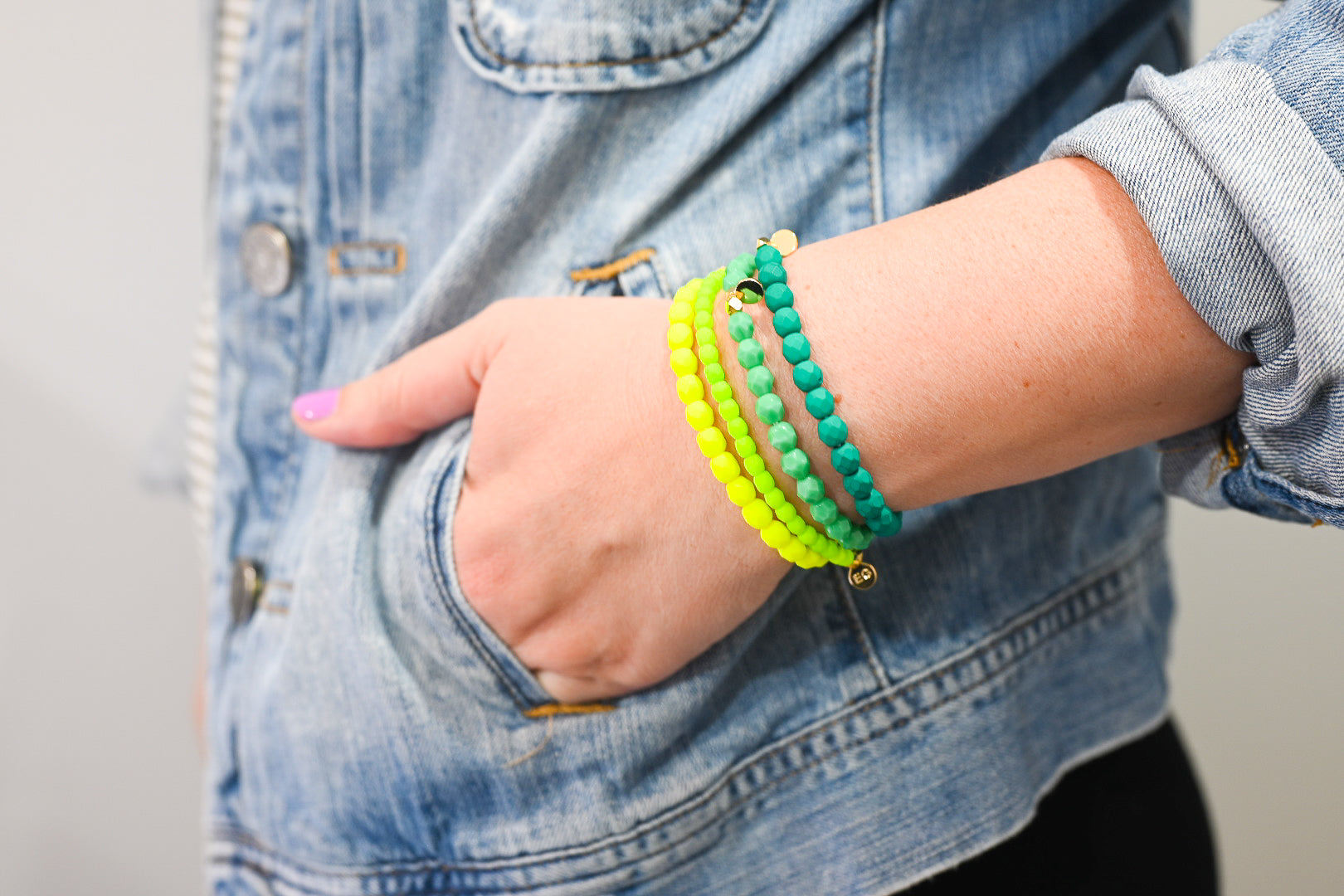 Neon Gemstone Bracelets