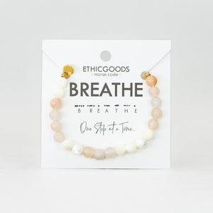 6mm Morse Code Bracelet | BREATHE