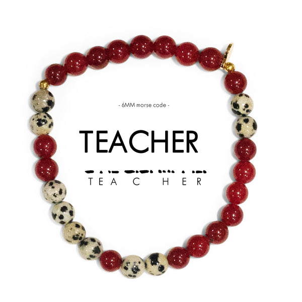 6mm Morse Code Bracelet | TEACHER