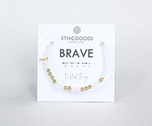 Gold Morse Code Bracelet | BRAVE