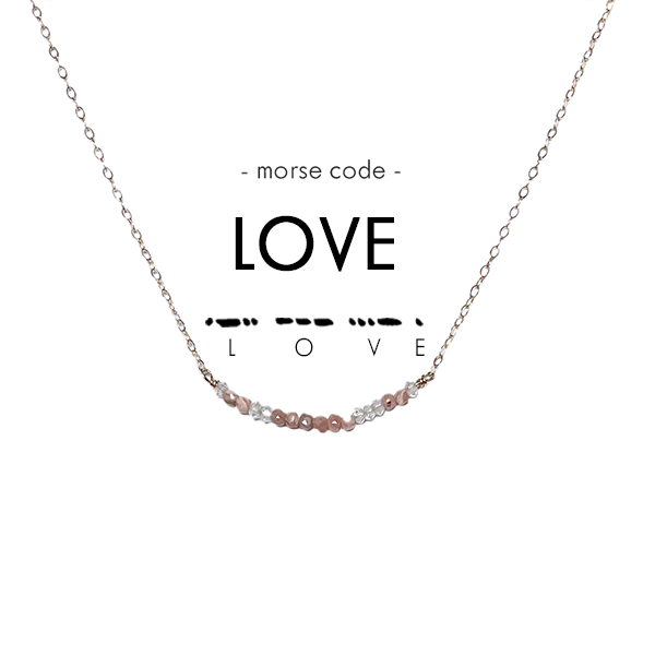 Morse Code Dainty Stone Necklace // Peace – ETHICGOODS