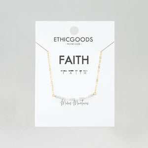 Morse Code Dainty Stone Necklace // Faith
