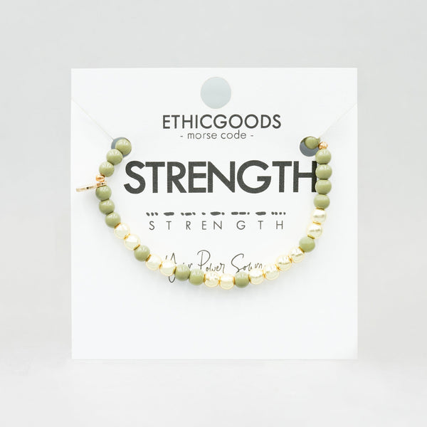 Gold Morse Code Bracelet | STRENGTH