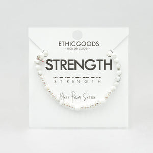 Silver Morse Code Bracelet | STRENGTH