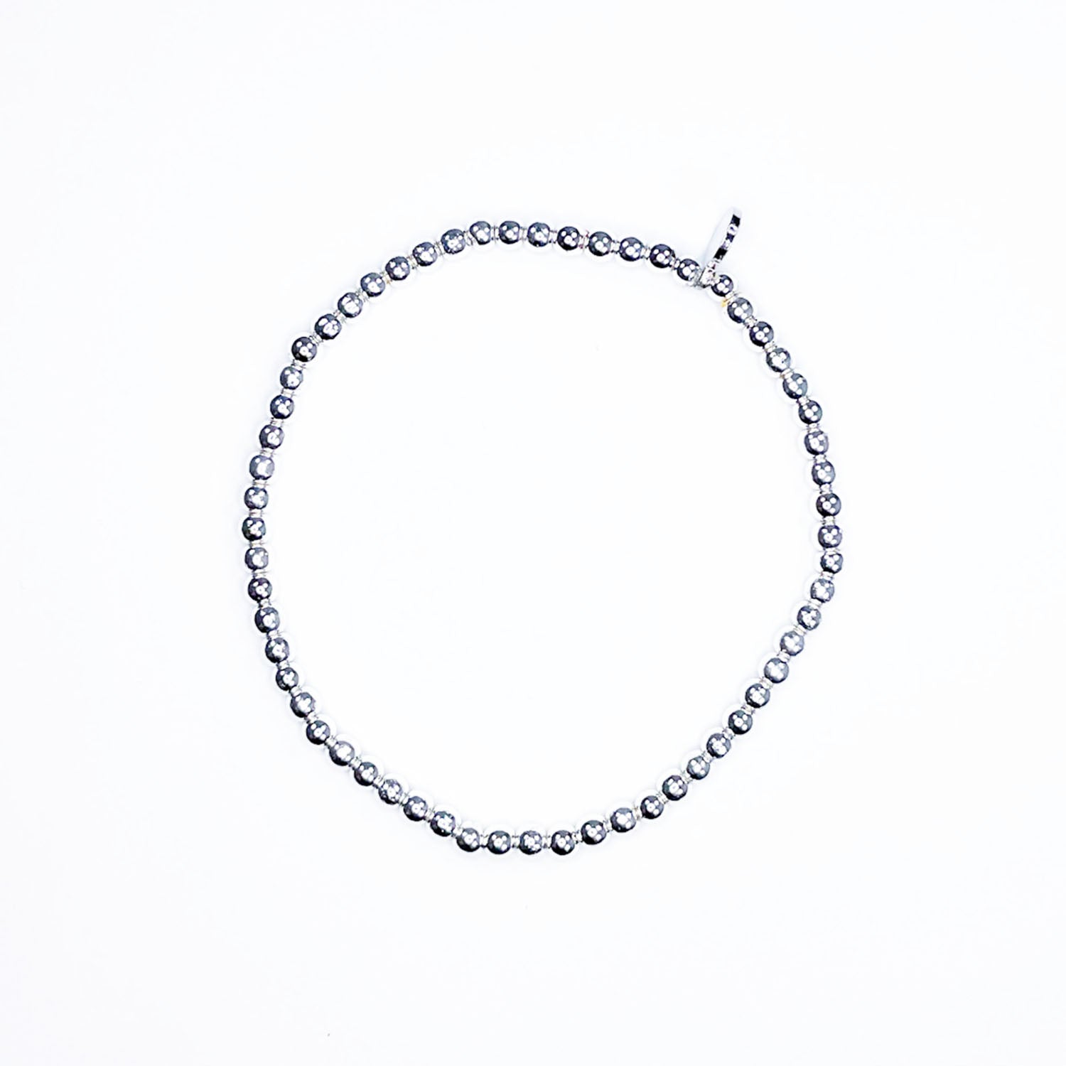 Silver Hematite Bead Bracelet